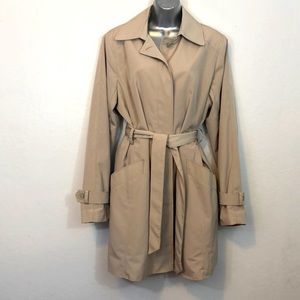 NWT Towne Collection Tan Color Rain Coat Size L.